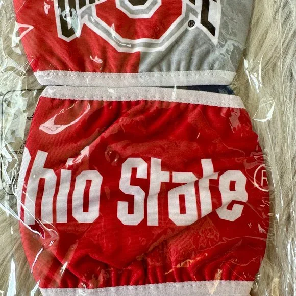 [NWT]  TWO PACKS (6) Licensed Ohio State Buckeyes Face Coverings Adult Size - Picture 6 of 9